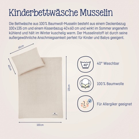 Julius Zöllner Musselin Bettwäsche, Sand