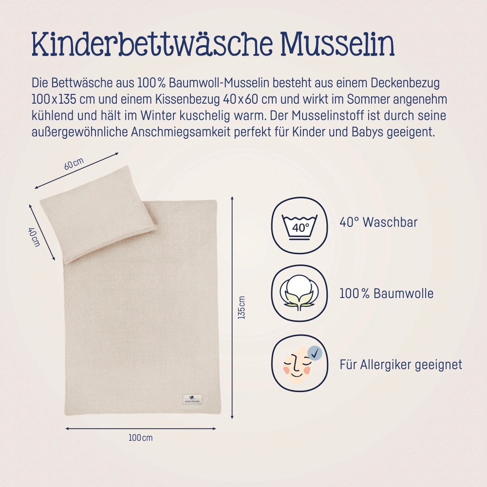 Julius Zöllner Musselin Bettwäsche, Sand