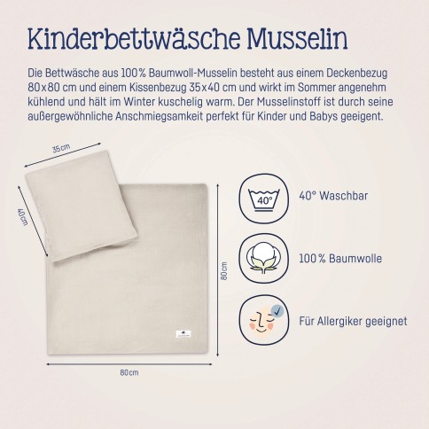 Julius Zöllner Musselin Bettwäsche, Sand