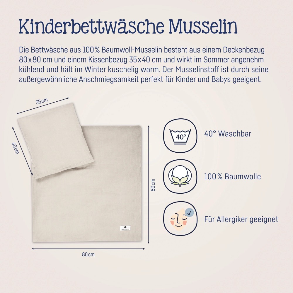 Julius Zöllner Musselin Bettwäsche, Sand