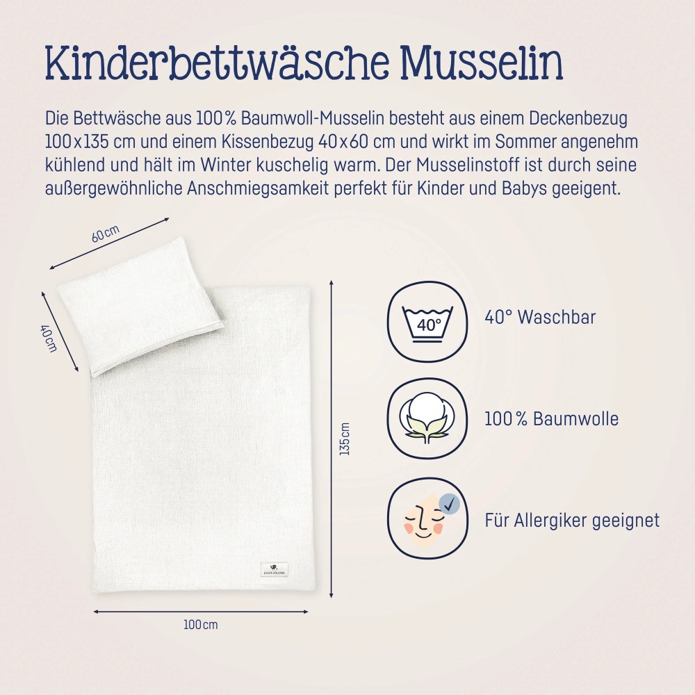 Julius Zöllner Musselin Bettwäsche, Ivory