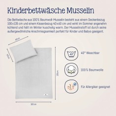 Julius Zöllner Musselin Bettwäsche, Grau