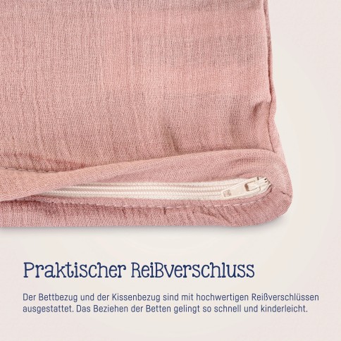 Julius Zöllner Musselin Bettwäsche, Dusty Rose