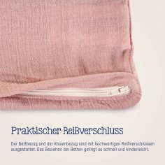 Julius Zöllner Musselin Bettwäsche, Dusty Rose