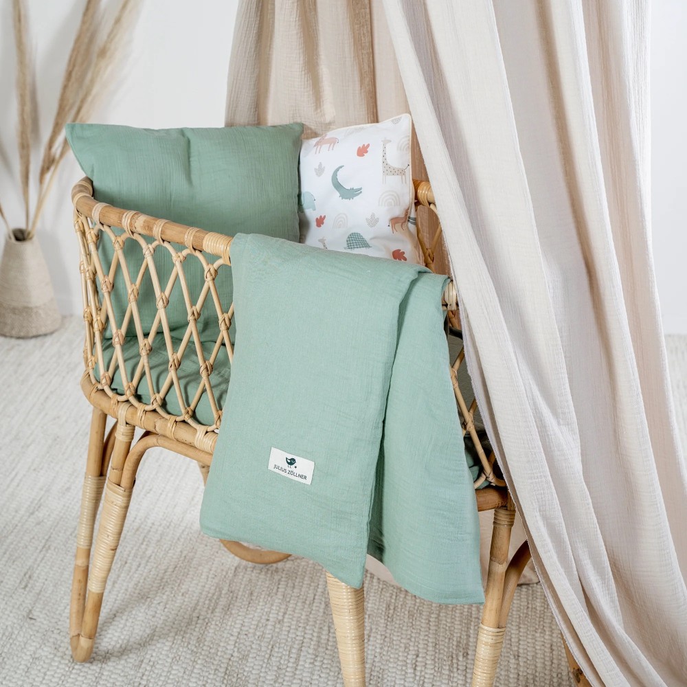 Julius Zöllner Musselin Bettwäsche, Grün