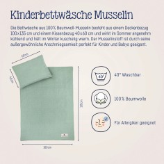 Julius Zöllner Musselin Bettwäsche, Grün