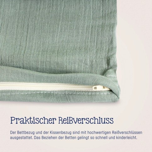 Julius Zöllner Musselin Bettwäsche, Grün