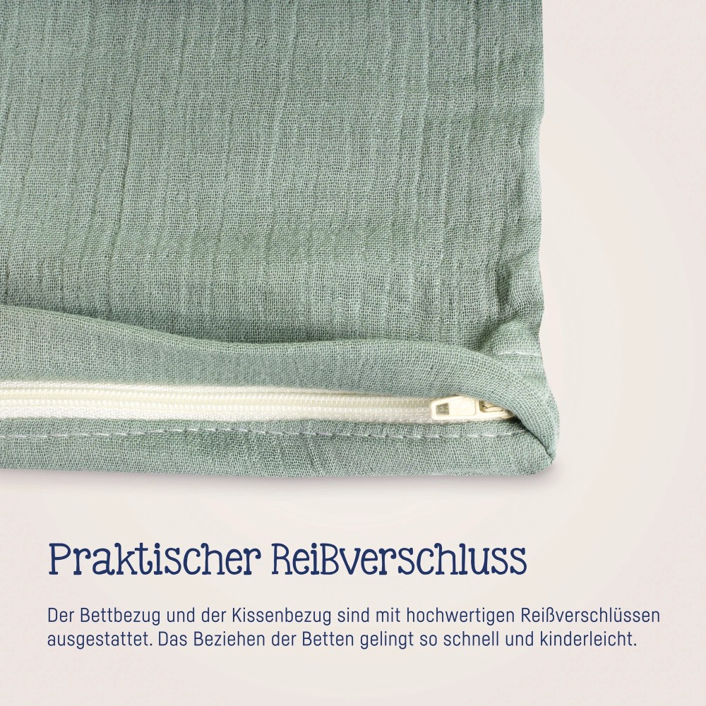 Julius Zöllner Musselin Bettwäsche, Grün