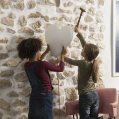 BUOKIDS Applique murale coeur doux, jaune