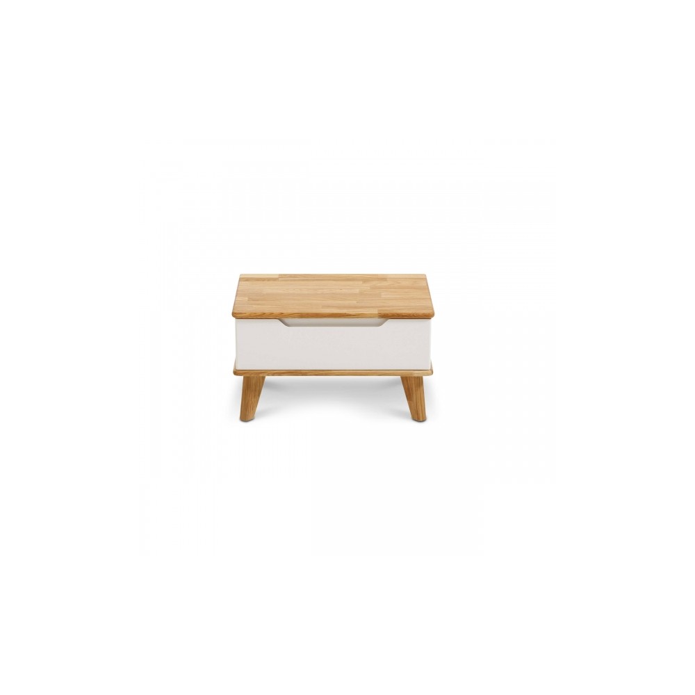 Table de chevet "Miira", chêne / blanc