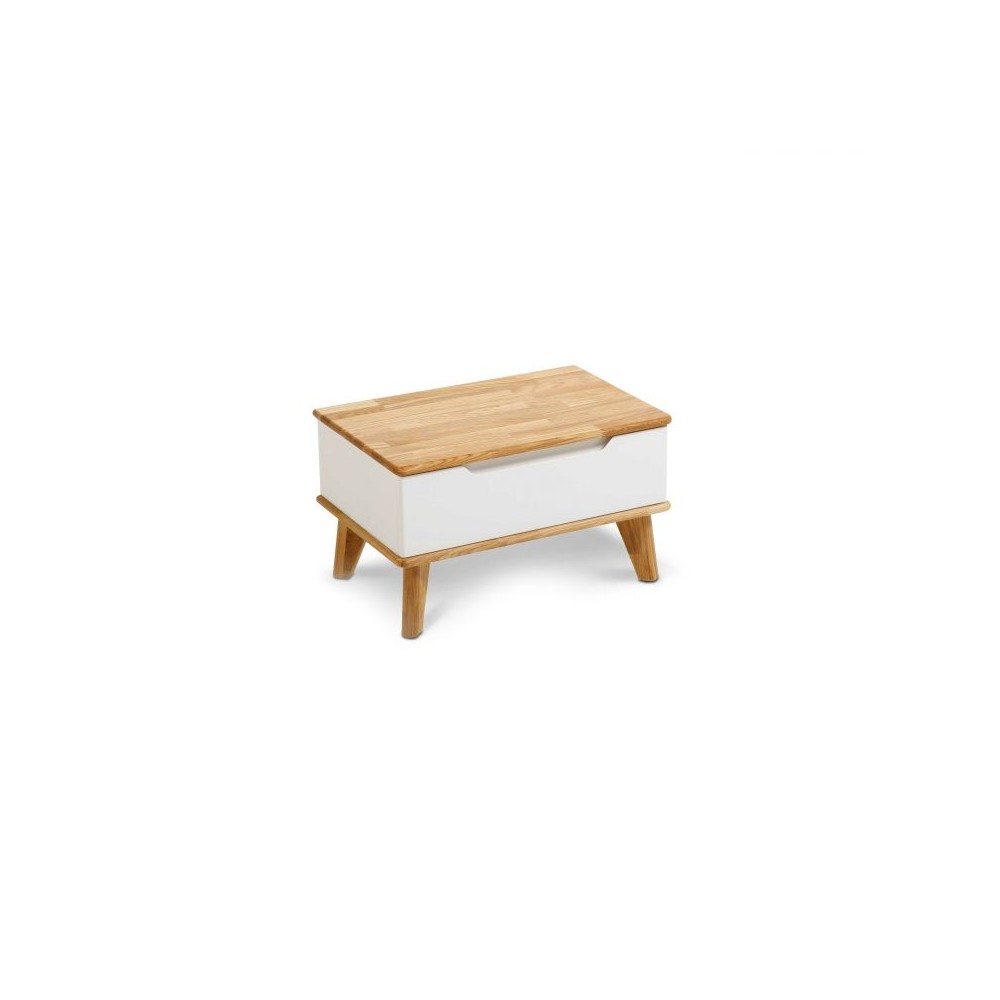Table de chevet "Miira", chêne / blanc