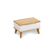 Table de chevet "Miira", chêne / blanc