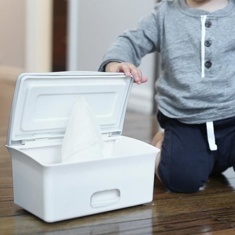 Distributeur de lingettes humides, gris