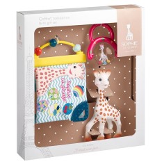 Geschenkset Sophie La Giraffe, 1 Sophie la girafe +1 Entdeckerbuch + 1 Kugelrassel