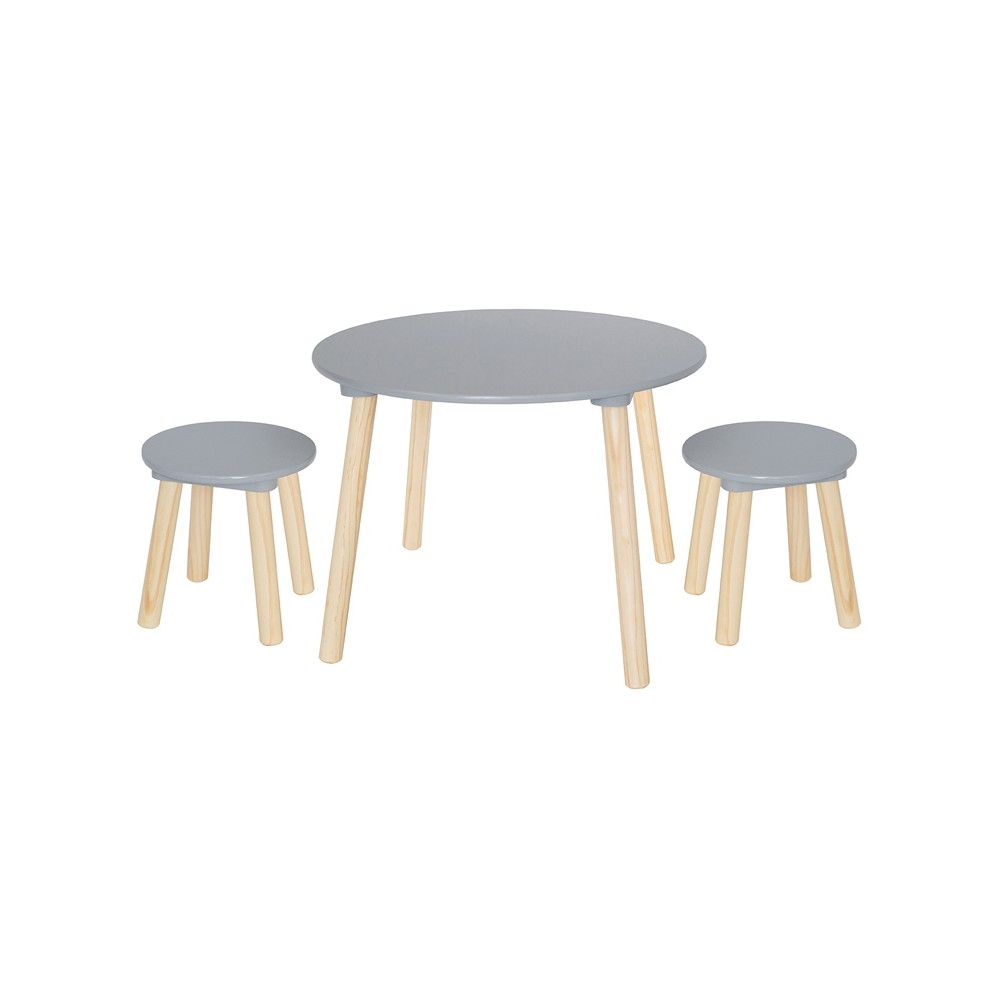 Tisch & 2 Stühle, Grau