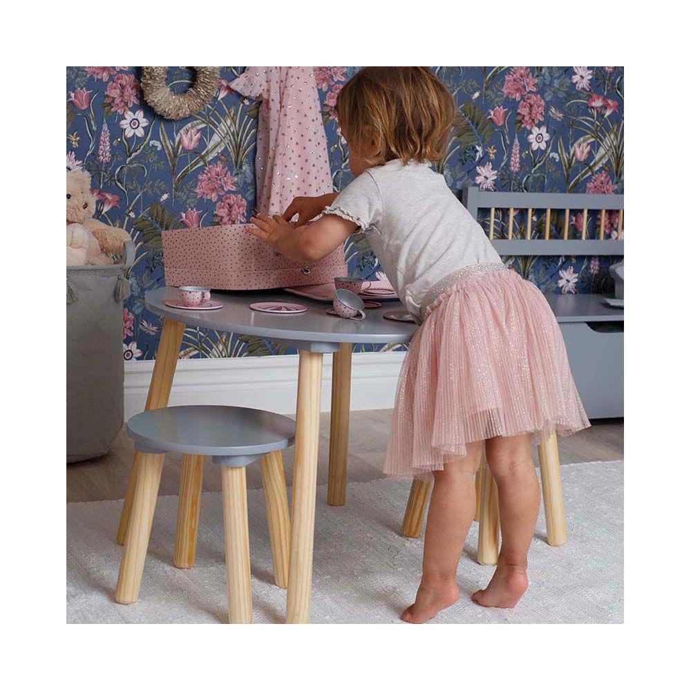 Tisch & 2 Stühle, Grau