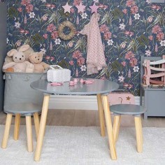 Tisch & 2 Stühle, Grau