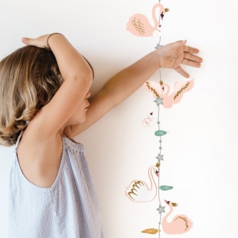 MIMIlou Wandsticker, Messlatte, Schwan