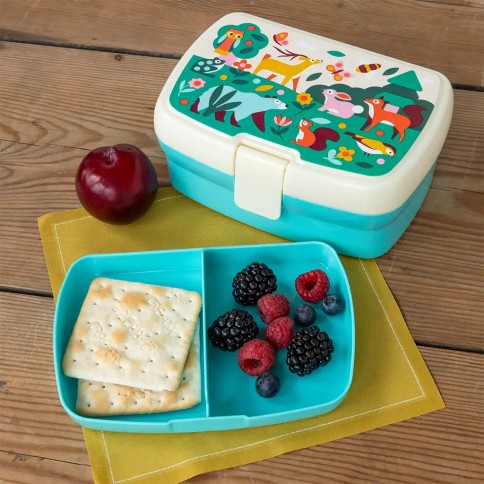 Rex London Lunch Box mit herausnehmbaren Fach, Woodland
