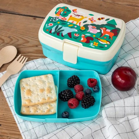 Rex London Lunch Box mit herausnehmbaren Fach, Woodland