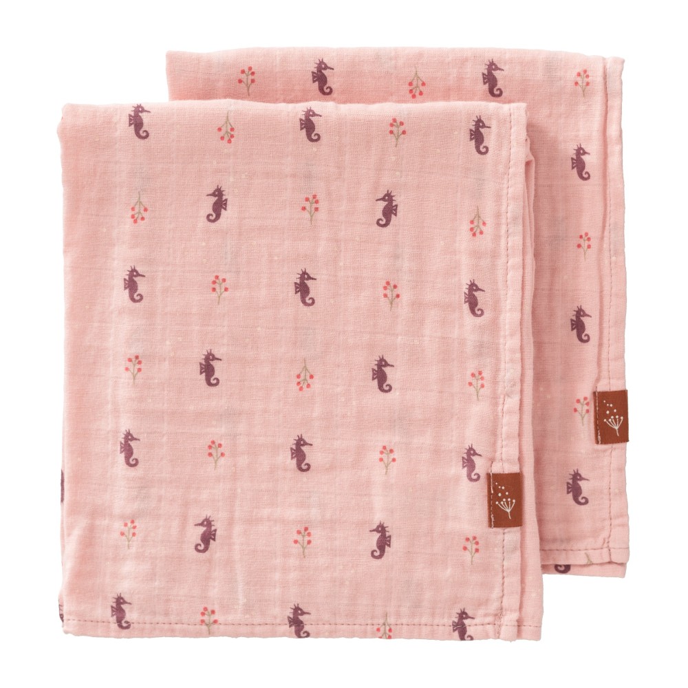 Einschlag- und Mulltuch (2er Pack), Seahorse