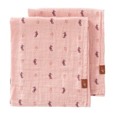 Einschlag- und Mulltuch (2er Pack), Seahorse