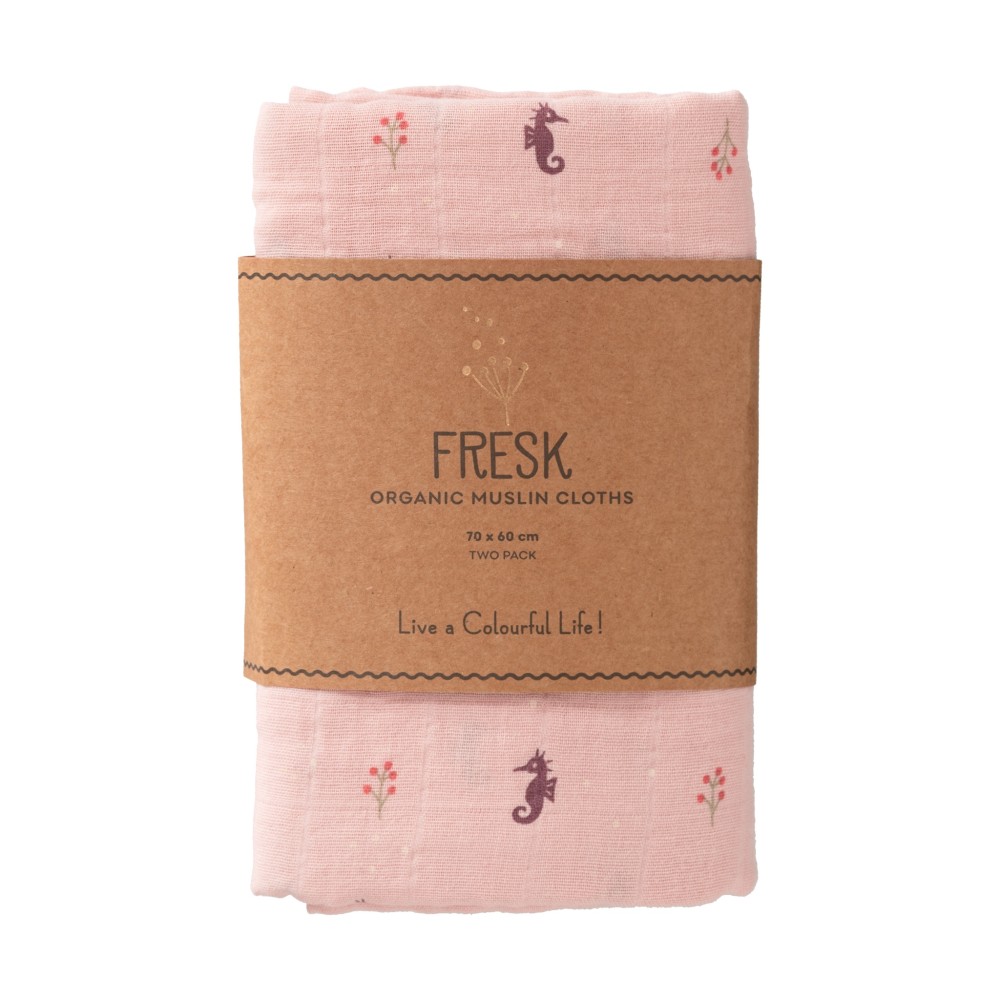 Einschlag- und Mulltuch (2er Pack), Seahorse