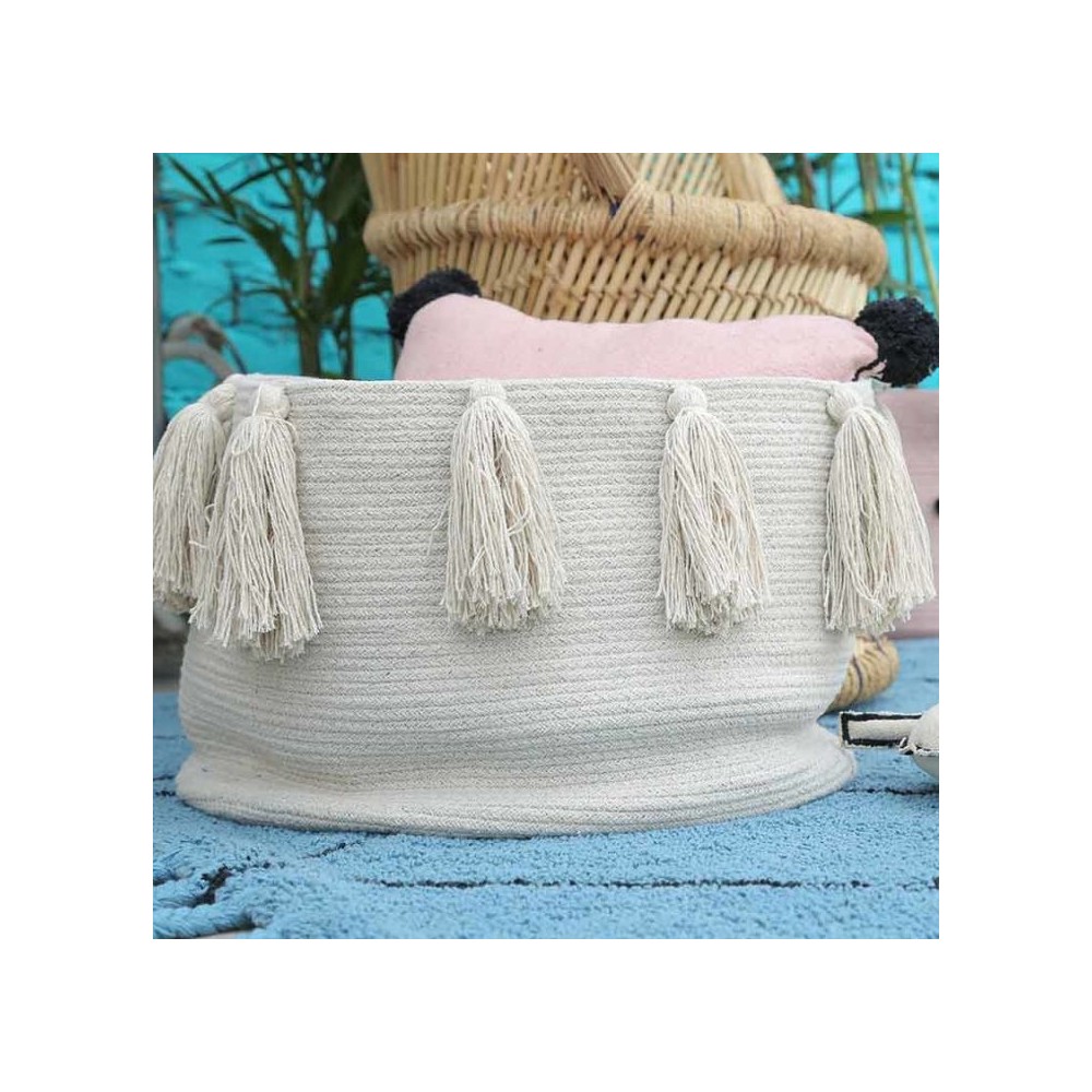 Lorena Canals Panier de stockage, Tassels Natural