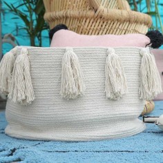 Lorena Canals Panier de stockage, Tassels Natural