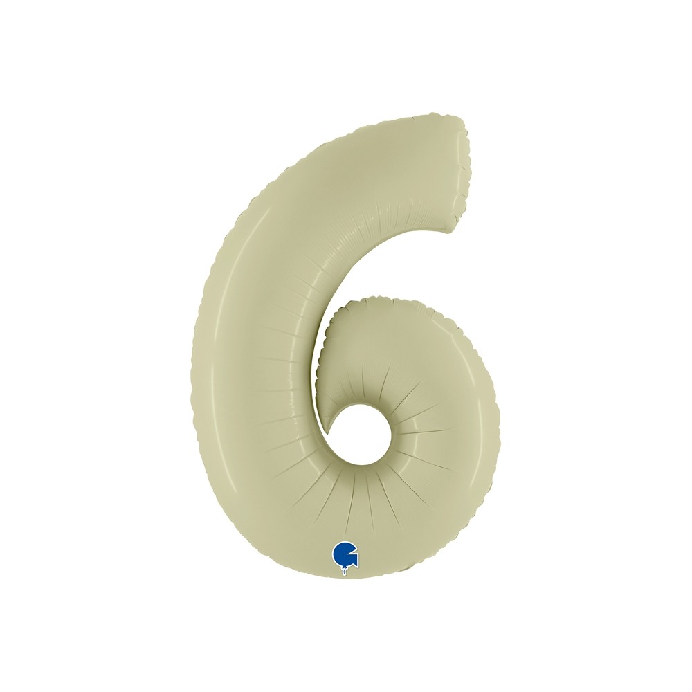 Folienballon 100 cm Zahl "6", Satin Olive Green