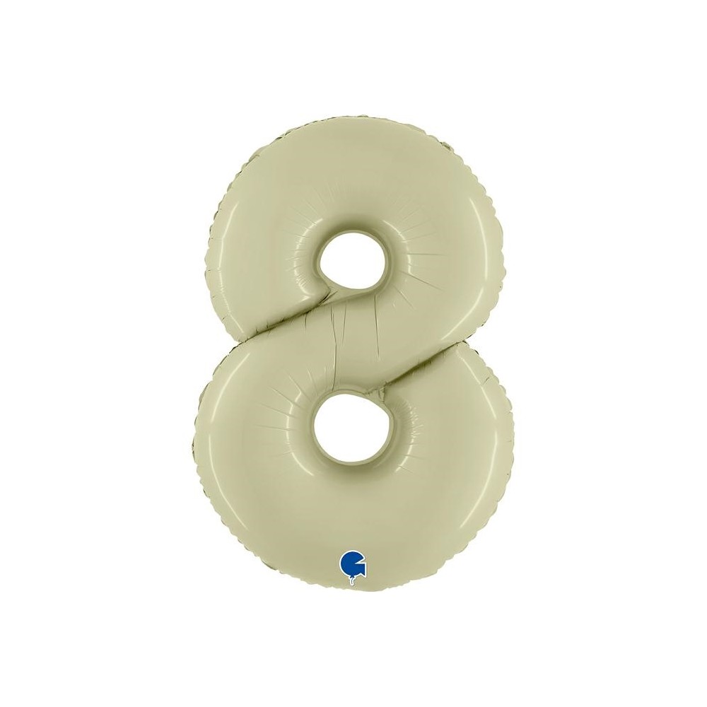 Folienballon 100 cm Zahl "8", Satin Olive Green