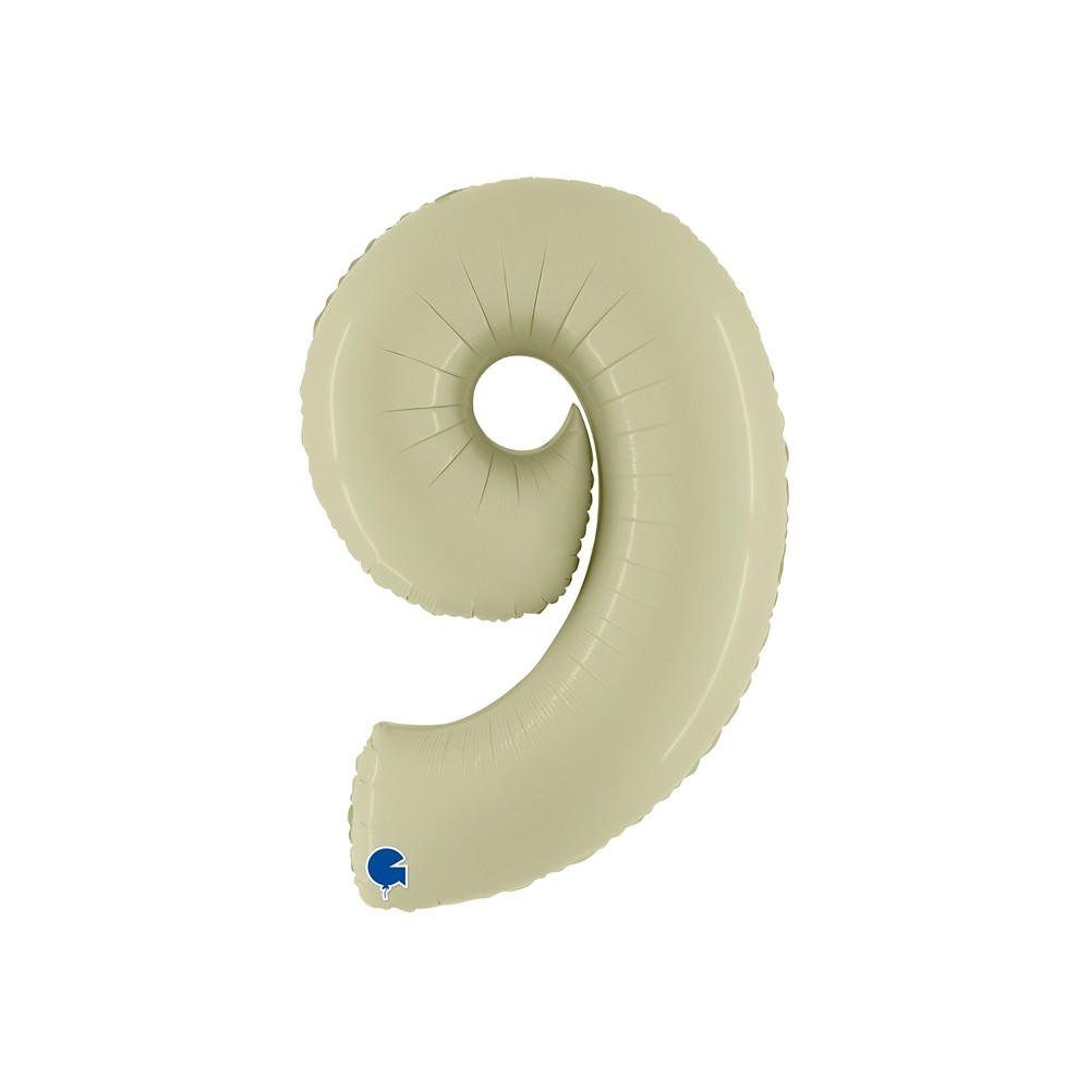 Folienballon 100 cm Zahl "9", Satin Olive Green