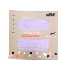 Kuscheldecke aus Musselin Baumwolle, Lila Nebel