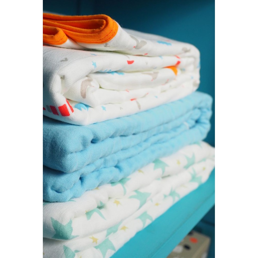 Kuscheldecke aus Musselin Baumwolle, Meer