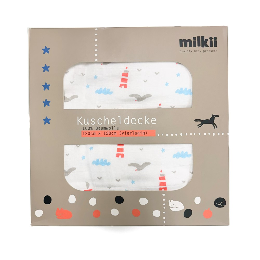 Kuscheldecke aus Musselin Baumwolle, Meer