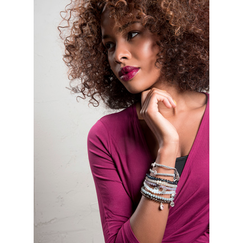 Armband, Charm, Ice/ Rosa