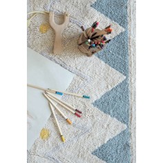 Tapis Azteca Naturel Vintage Bleu