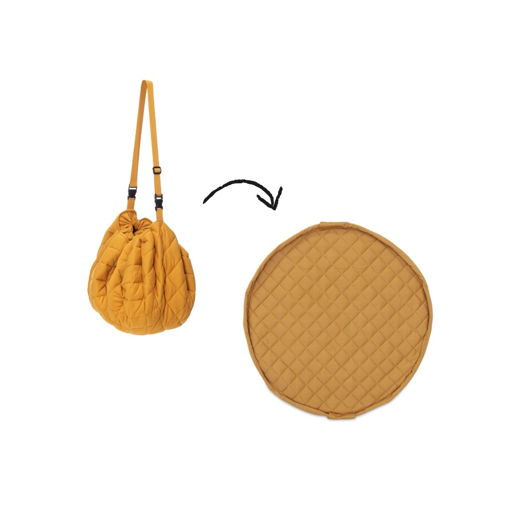 Spielzeugtasche & Krabbeldecke, Mustard Chai Tea