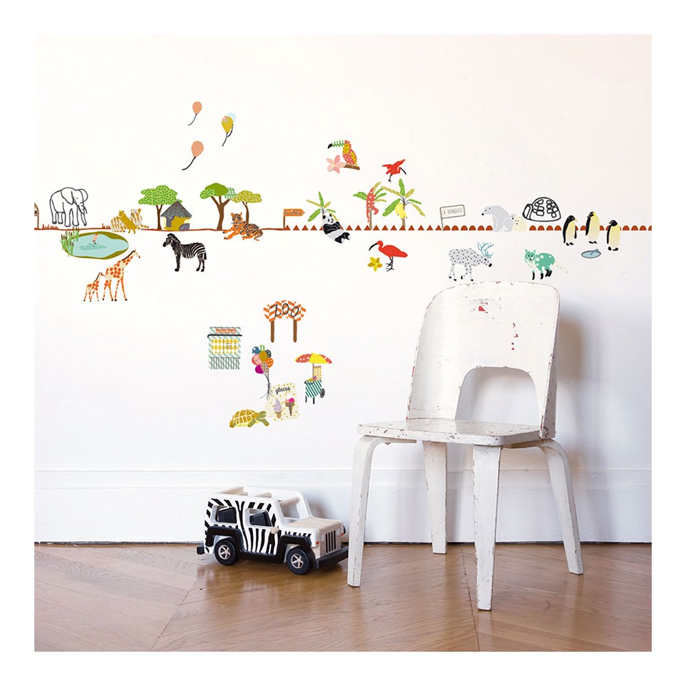 Wandsticker Bordüre 5 m, Zoo