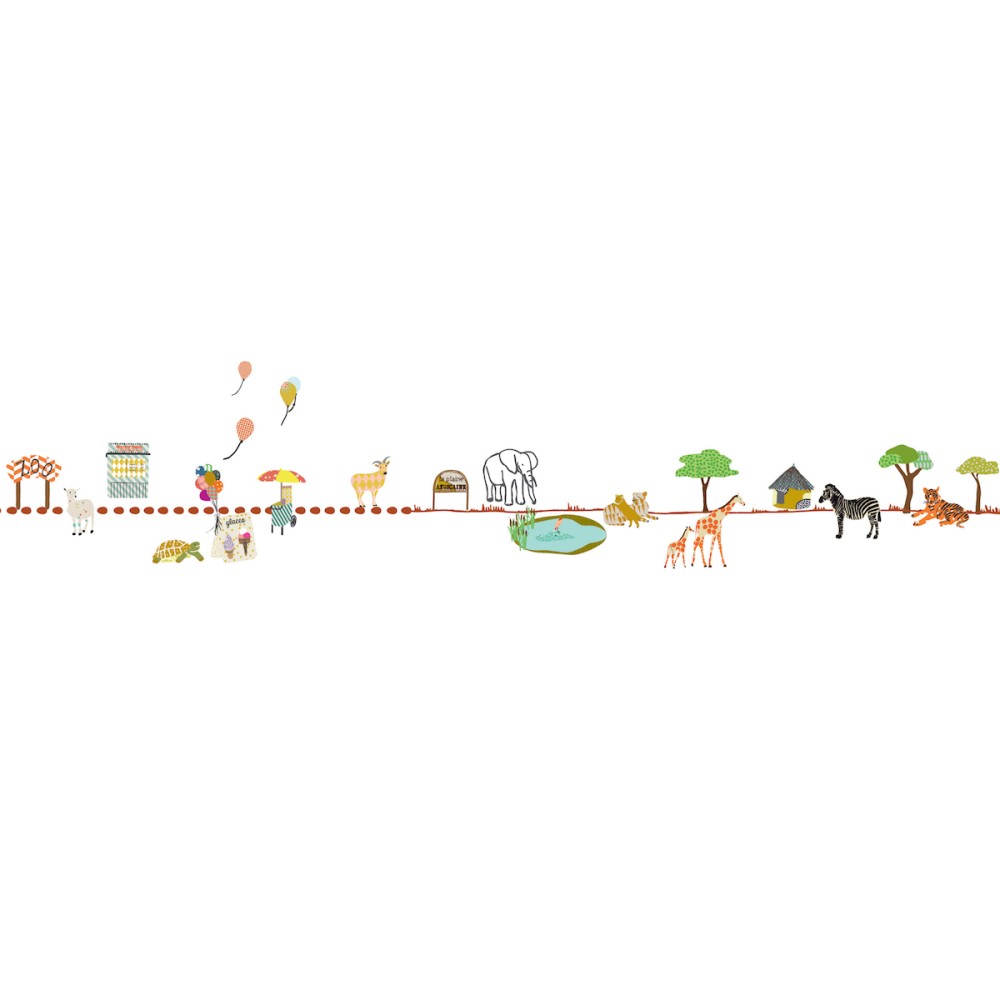 Wandsticker Bordüre 5 m, Zoo