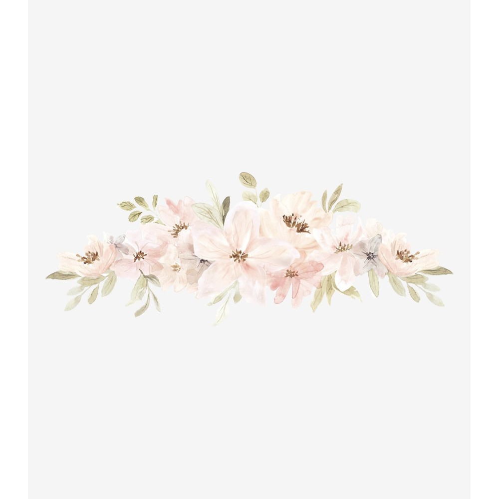 Wandsticker Dekoration, Blumenkomposition (Aquarell)