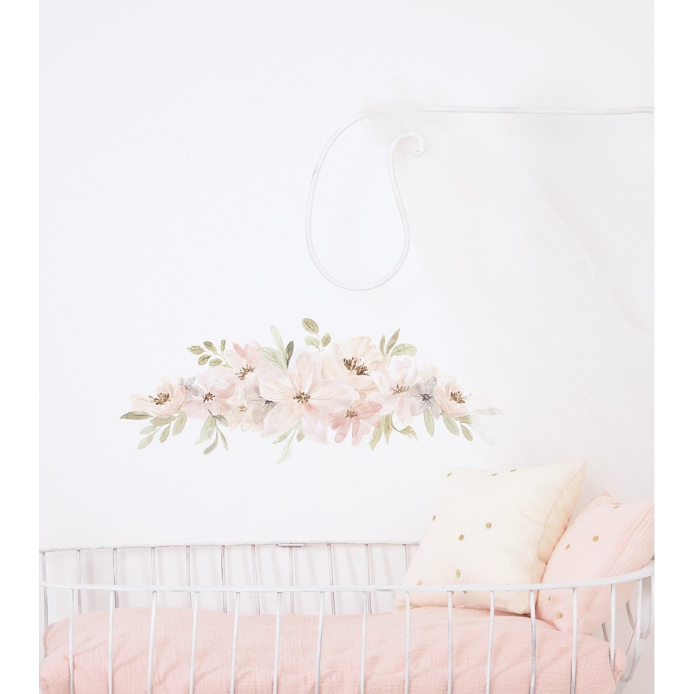 Wandsticker Dekoration, Blumenkomposition (Aquarell)