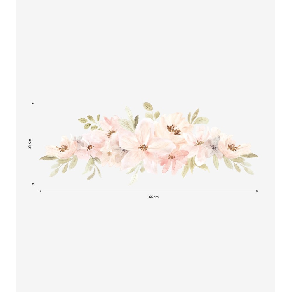 Wandsticker Dekoration, Blumenkomposition (Aquarell)