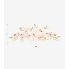 Wandsticker Dekoration, Blumenkomposition (Aquarell)