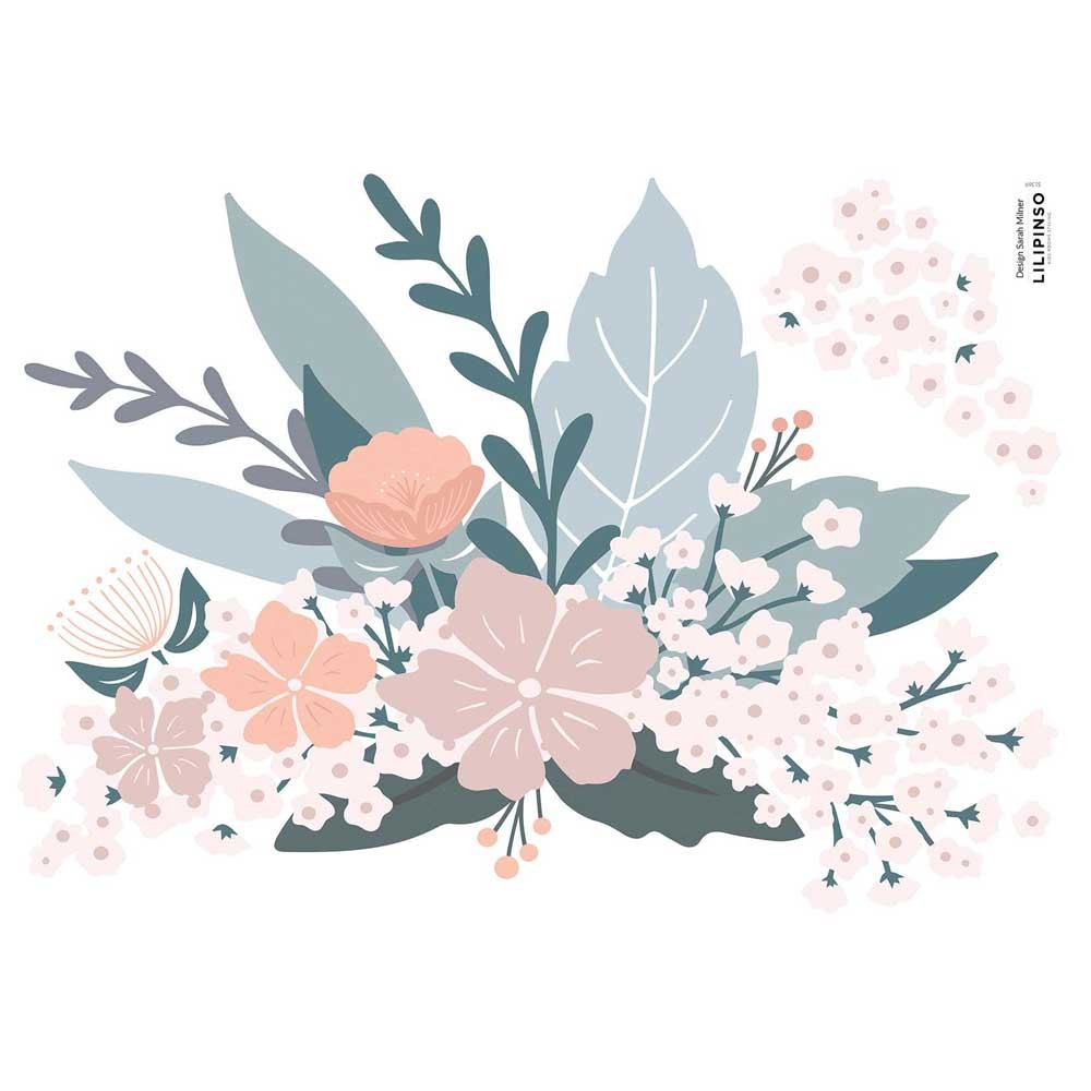 Wandsticker Dekoration, Blumenkomposition Adele