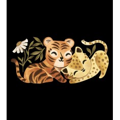 Grosser Wandsticker Dekoration, Tiger und Leopard Spiel