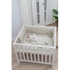 Bett/ Laufgitter Nestchen Moon, Warm Linen