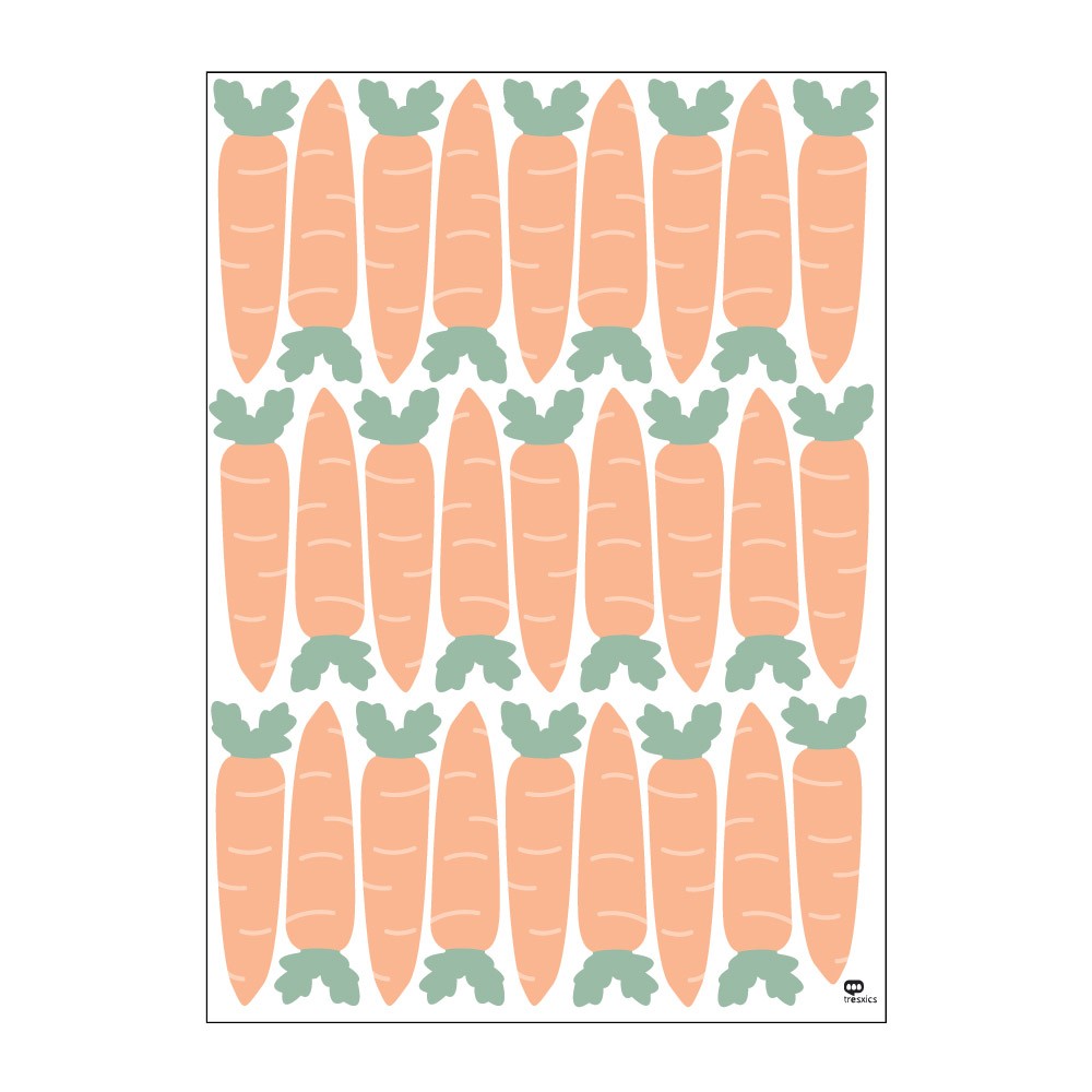 textile Wandaufkleber (1 Bogen), Karotten