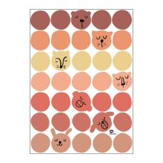 textile Wandaufkleber (1 Bogen), Animal Face