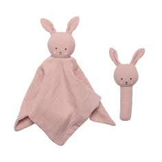 Geschenkset Geschenkset Schmusetuch/ Rassel Bunny / Rosa